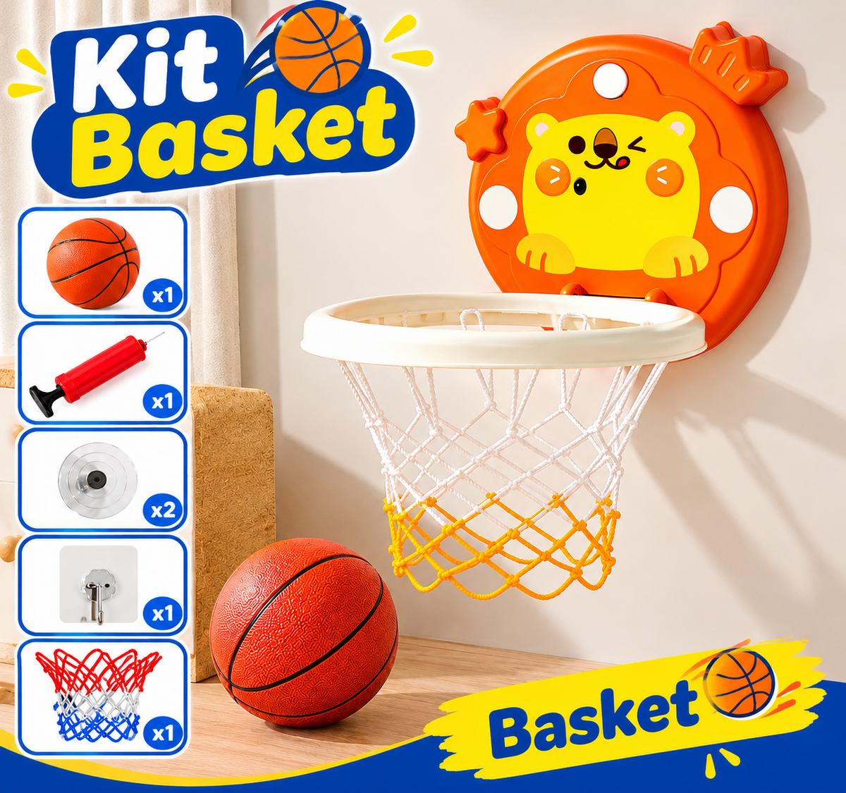 Kit de basket pour enfants de 2 à 5 ans 🏀