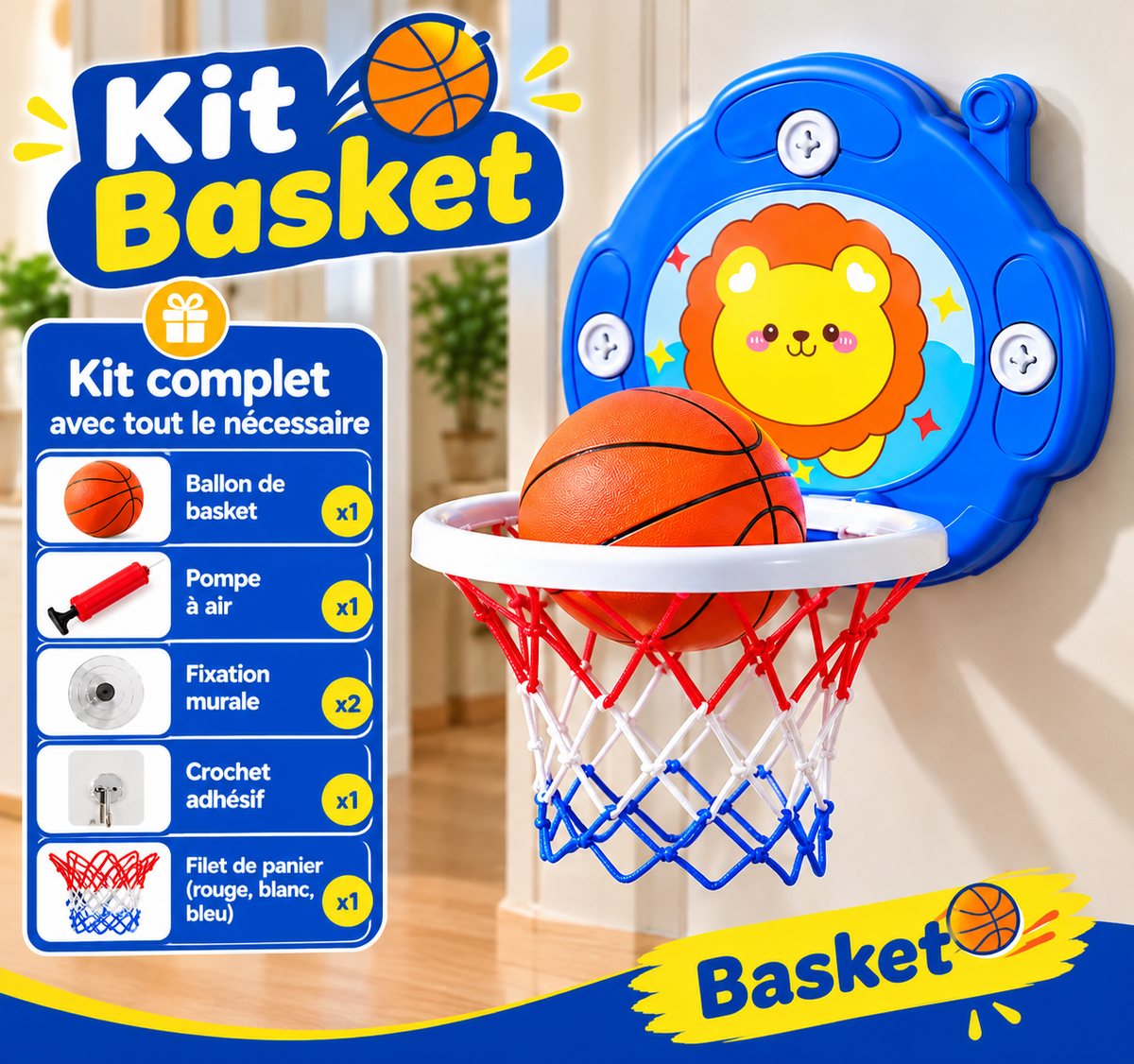 Kit de basket pour enfants de 2 à 5 ans 🏀